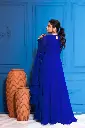 Royal Blue Overlapped Anarkali with Dupatta