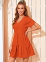 Northline Cotton Orange Frill Dress