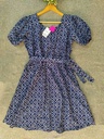 Northline Blue Cotton Sanganeri A-Line Dress