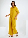 Northline Mustard Yellow Cotton Blend Co-Ord Set