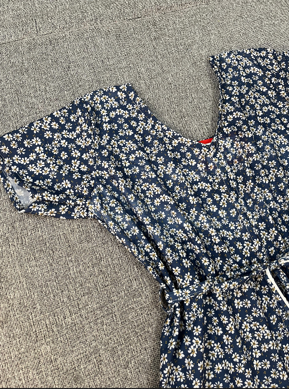 Northline Blue Ditsy Floral Cambic A-line Dress