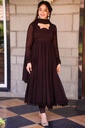 Rangrez - Chiffon Brown Anarkali Suit Set