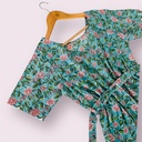 Northline Green Handblock Print A-Line Dress with Ajustable Strap & Loop
