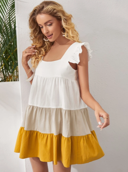 Northline Colorblock Butterfly Sleeve Dress
