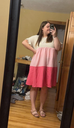 Northline Colorblock Flounce Sleeve Pink Dress
