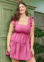  Northline Plus Ruffle Armhole Flounce Hem Dress