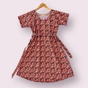 NorthlineWomen's Orange Abstract Print A-Line Dress