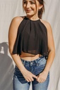 Northline chic and stylish halter neck black crop top