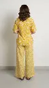 Northline yellow Printed Cotton Co-ord Set for Women – Casual Summer Wear Kurta & Wide-Leg Pants 1.webp