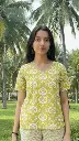 Northline green Printed Cotton Co-ord Set for Women – Casual Summer Wear Kurta & Wide-Leg Pants 2.webp