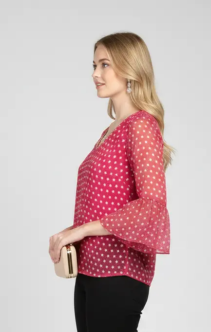 Northline-Pink Bandhej-indowestern-top-dailywear.webp
