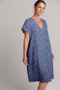 Northline Crepe Dress with Blue Ditsy Floral Print