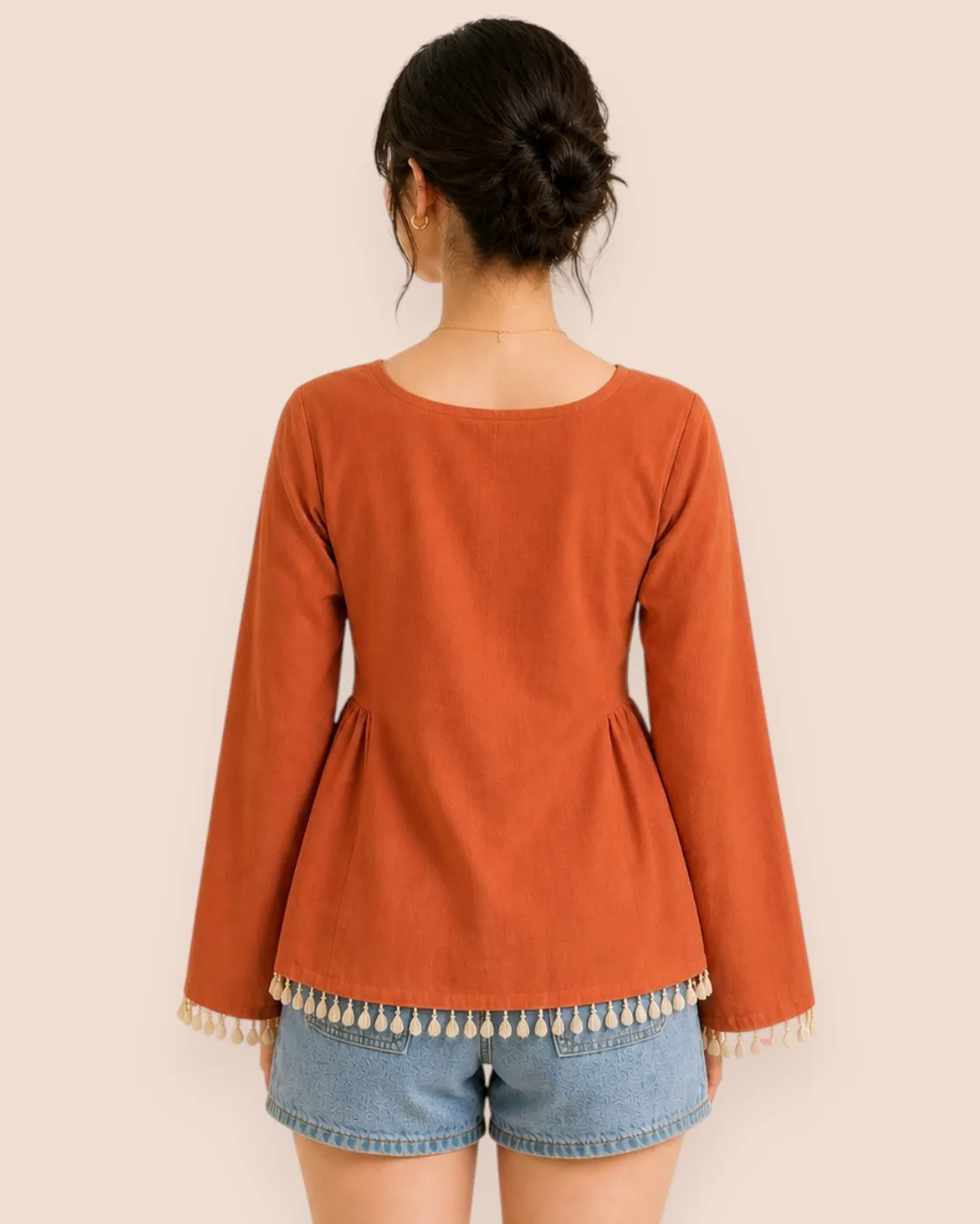 Trendy Rust Cotton Tunic_Short Kurti1.webp