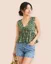 Cotton Green Floral printed Summer Top.webp