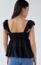 Northline Black Ruffle Strap Top