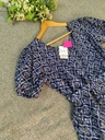 Northline Blue Cotton Sanganeri A-Line Dress