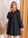 Northline Crepe Bishop Sleeve Smock Dress