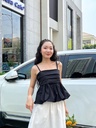 Northline Black Cotton BabyDoll Strap Top