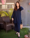 Navy Blue Casual Kurta Pant Set for Women