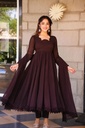 Rangrez - Chiffon Brown Anarkali Suit Set