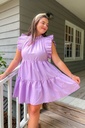 Northline Lilac Tiered Ruffle Sleeve Babydoll Dress