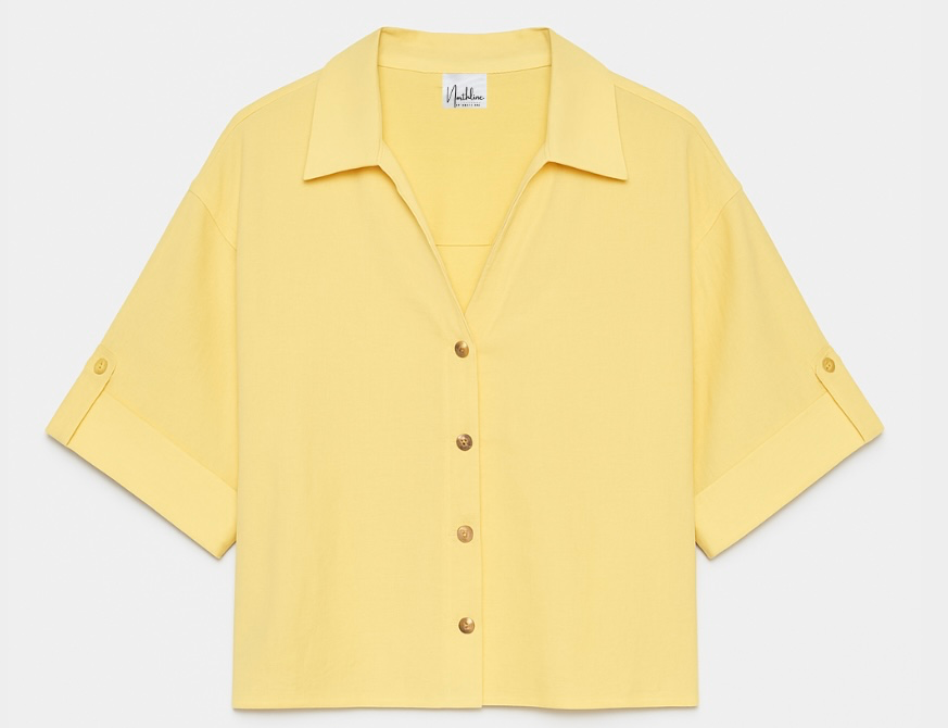 Northline Women’s Butter Yellow Cropped Shirt