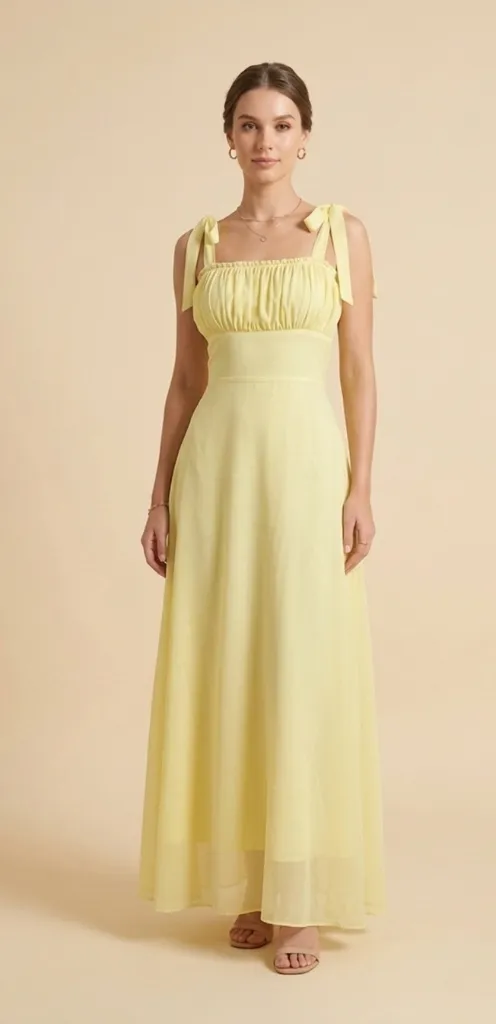 Northline Summer Sleeveless Maxi SunDress with Adjustable Tie-Up Shoulders and Cinched Corset Back