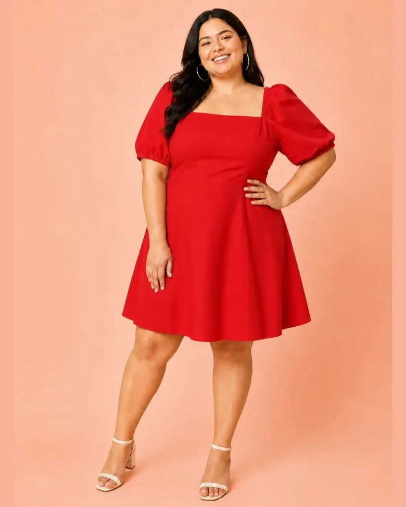 Northline Seoul Romance Puff Sleeve Dress for Women | K-Drama Inspired Dress