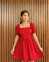 Rosette Fit & Flare Mini Dress