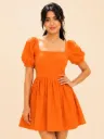 Rosette Fit & Flare Mini Dress
