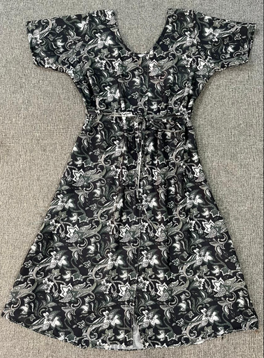 [NC10014] Northline Black Cotton A-line Dress