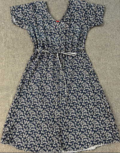 [NC10025] Northline Blue Ditsy Floral Cotton A-line Dress