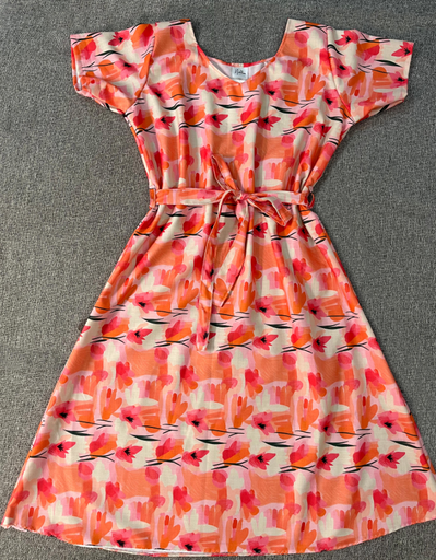 [NC10078] Northline Orange Cotton A-line Dress