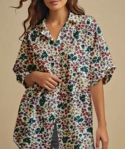 [NC10038] Northline Ditsy Pink Floral Shirt