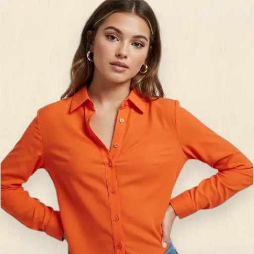 Northline Women's Solid Oversized Cotton Shirt | Long Sleeve Button-Down Casual Shirt | Lightweight Summer Layer