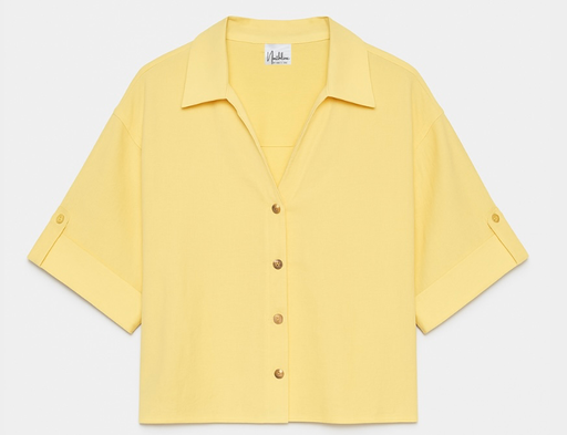 [182901] Northline Women’s Butter Yellow Cropped Shirt